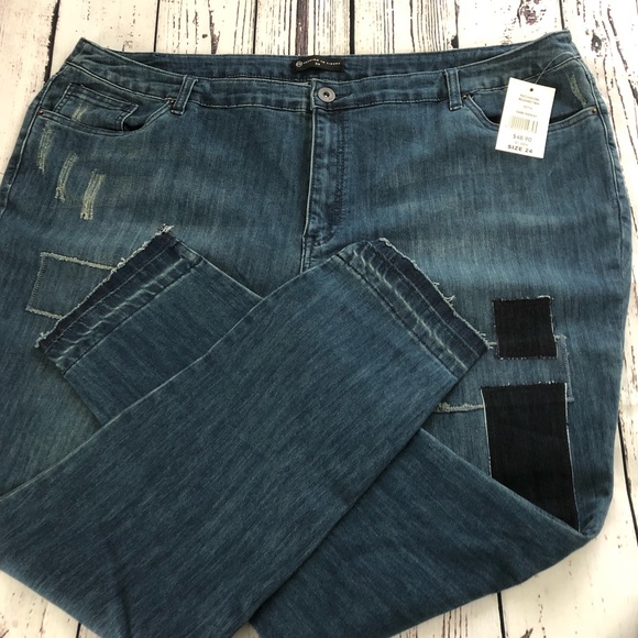 NWT! FTF Asher patchwork distressed jeans size 24 - Picture 4 of 8